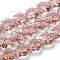 Transparent Glass Beads, Faceted, Plum Blossom, Dark Salmon, 10x10x7mm, Hole: 1mm