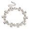Rack Plating Brass Bracelets, Cadmium Free & Lead Free, Long-Lasting Plated, Bowkont, Platinum, 7-1/8 inch(18cm)