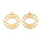 304 Stainless Steel Pendants, Flat Round with Moon Phase Charm, Ion Plating(IP), Real 18K Gold Plated, 29.5x26.5x1.5mm, Hole: 1.8mm