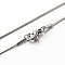 Tarnish Resistant 304 Stainless Steel Snake Chain Necklaces, Stainless Steel Color, 17.7 inch(45cm), 0.9mm