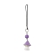Opaque Resin Pendant Decorations, with Natural Dyed Jade, Mushroom, Pink, 100mm