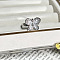 Brass with Crystal Rhinestone Enamel Cuff Rings for Women, Platinum, Butterfly, Inner Diameter: Adjustable