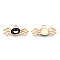 Light Gold Plated Alloy Pendants, with Enamel, Spider, Black, 10.5x22x2mm, Hole: 2mm