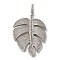 Brass Micro Pave Cubic Zirconia Pendants, Monstera Leaf Charms, Rack Plating, Lasting Plated, Cadmium Free & Lead Free, Platinum, 41.5x31x4mm, Hole: 4x5.5mm