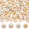 DICOSMETIC 80Pcs Round Wooden Beads 4 Styles Smile Face Natural Wood Loose Beads Cute Face 4.5mm Hole Farmhouse Round Beads for DIY Craft Art Jewelry Making Christmas Decor