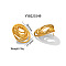 Fashionable Irregular Stainless Steel Stud Earrings for Women, Golden, Ring, 28.2x21.5mm
