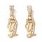 Eco-Friendly Brass Micro Pave Cubic Zirconia Pendants, Long-Lasting Plated, Real 18K Gold Plated, Cadmium Free & Lead Free, Letter, Letter.Y, 16~20x7~11.5x1.5~2.2mm, Hole: 6.5x3.5mm