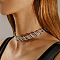 Alloy Mesh Chain Choker Necklaces for Women, Platinum, 16.54 inch(42cm)