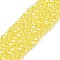 Electroplate Glass Beads Strands, AB Color Plated, Faceted, Rondelle, Champagne Yellow, 2.3~2.7x2mm, Hole: 0.4mm, about 144~150pcs/strand, 28~29cm