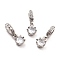 Brass Micro Pave Clear Cubic Zirconia Eropean Dangle Charms, Large Hole Charms, Cadmium Free & Lead Free, Crown, Platinum, 9x6.5x3.5mm, Hole: 5.3x3.6mm