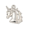 Non-Tarnish 304 Stainless Steel Pendants, Unicorn Charm, Stainless Steel Color, 22x16x2mm, Hole: 1.5mm