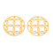 304 Stainless Steel Filigree Joiners Links, Laser Cut, Flat Round, Real 14K Gold Plated, 17x0.5mm