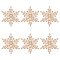 6Pcs 1-Hole Brass Micro Pave Clear Cubic Zirconia Shank Buttons, Snowflake, Golden, 29x25x8.5mm, Hole: 1.6mm