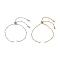 2Pcs 2 Colors 304 Stainless Steel Slider Bracelet Makings, with Satellite Chains and Brass Slider Beads, Golden & Stainless Steel Color, 10.24 inch(26cm), 1pc/color
