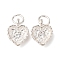 925 Sterling Silver Pave Clear Cubic Zirconia Pendants, Heart Charms, with Jump Rings, Silver, 8.5x6.5x2.5mm, Hole: 2.5mm