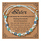 Bohemian Style Glass Seed Round Beads Braided Bead Bracelets for Women, Daisy, with Plastic Imitation Pearl & Greeting Card, Light Sky Blue, Inner Diameter: 11 inch(28cm)