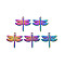 201 Stainless Steel Pendants, Dragonfly, Rainbow Color, 29.5x30x2mm, Hole: 2mm