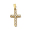 Ion Plating(IP) 304 Stainless Steel Micro Pave Cubic Zirconia Pendants, Cross Charms, Golden, 17.5x10x2mm, Hole: 4x2.5mm