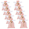 Rectangle Polyester Packing Pouches Drawstring Bags, Evil Eye Charm Gift Bags with Satin Ribbon, Pink, 15x9.8x0.1cm