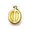Brass Enamel Pendants, with Jump Ring, Cadmium Free & Lead Free, Real 18K Gold Plated, Durian, 18x12x7mm, Hole: 3mm