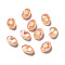 Mocha Fluorescent Style Glass Rhinestone Cabochons, Pointed Back, Oval, Light Peach, 14x10x5mm
