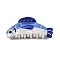 Acetic Acid Claw Hair Clips, Fish, with Iron, Blue, 91x32x40mm