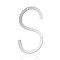 Tarnish Resistant 201 Stainless Steel Links connectors, Letter, Stainless Steel Color, Letter.S, 37x19.5x1mm, Hole: 1mm