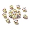 Hand Painted Acrylic with Enamel Beads, Hand Drawn Beads, Gray, 14.5~15.5x16.5~21.5x16~20mm, Hole: 2~2.8mm