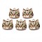 Printed Alloy Pendants, Cadmium Free & Nickel Free & Lead Free, Light Gold, Cat Head, Pale Goldenrod, 17x17.5x1.5mm, Hole: 2mm