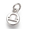 Brass Charms, Lead Free & Cadmium Free, Flat Round with Constellations, Platinum, Libra, 9.5x7x1mm, Hole: 3mm