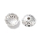 Brass Bead Caps, Cadmium Free & Lead Free, Flower, 925 Sterling Silver Plated, 7x7x2mm, Hole: 1.2mm
