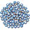 NBEADS 100 Pcs Enamel Evil Eye Beads, 8mm Flat Round Evil Eye Beads with Golden Edge Turkish Evil Eye Spacer Beads for Jewelry Making DIY Necklace Bracelet Earring Crafts