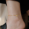 Stainless Steel Charm Anklets for Women, Real 18K Gold Plated, Heart, 8.27 inch(21cm)