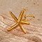 304 Stainless Steel Adjustable Open Cuff Rings for Women, Starfish, Golden, 23x21mm, Inner Diameter: Adjustable