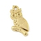 Ion Plating(IP) 304 Stainless Steel Pendant Rhinestone Settings, Owl, Real 18K Gold Plated, Fit For 0.7mm and 1.4 Rhinestone, 21.5x10.5x2.5mm, Hole: 2mm