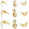 300Pcs 3 Styles Brass Bead Tips, Nickel Free, Calotte Ends, Clamshell Knot Cover, Real 18K Gold Plated, 6.5~8x3.5~4x3~4mm, Hole: 1~1.6mm, 100pcs/styles