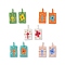 2 Pcs Glass Seed Bead Pendants, Rectangle with Wind Eye/Cross Pattern, Mixed Color, 20x10x1.5mm, Hole: 2mm, 2pcs/set