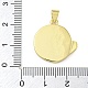 Плоские круглые подвески в форме сердца из латуни KK-Z063-13G-01-3