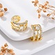 Серьги-каффы из латуни с микропаве из прозрачного кубического циркония EJEW-H147-05G-3