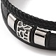 Плетеные браслеты из микрофибры и кожи BJEW-B096-23AS-2
