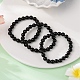 Натуральные браслеты из бисера из обсидиана BJEW-Q692-12-8mm-1