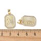 Латунные микропаве прозрачные подвески с фианитом KK-Q031-27G-3