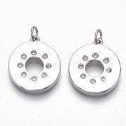 Латунные микропаве прозрачные подвески с фианитом KK-S356-009P-NF