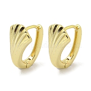 Серьги-кольца из латуни в форме ракушки EJEW-L211-011B-G