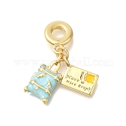 Латунные эмалированные европейские подвески с подвесками KK-R002-22G-03