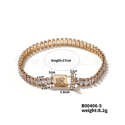 Великолепные латунные браслеты-цепочки с фианитами TI3950-5-1
