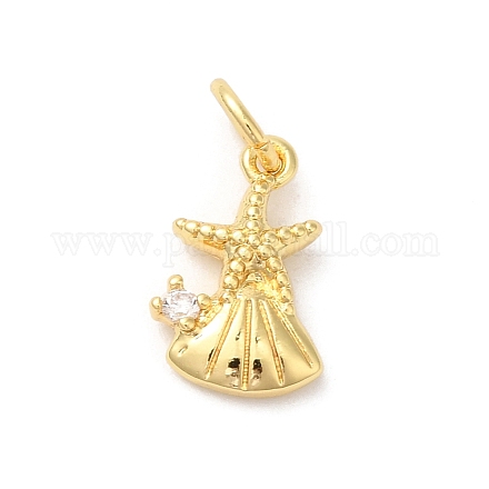 Подвески из латуни с покрытием из прозрачного кубического циркония KK-Z056-27G-1