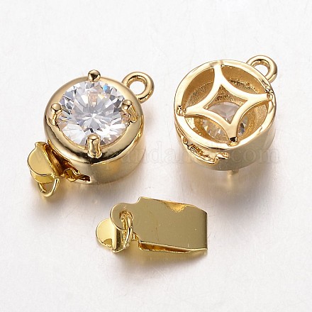 Латунь кубического циркония коробка застежками X-ZIRC-O020-13G-NR-1