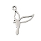 201 Stainless Steel Pendants, Bird Charms, Stainless Steel Color, 17.5x12.5x1mm, Hole: 1.4mm