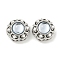 Hollow Brass Beads, Cadmium Free & Nickel Free & Lead Free, with ABS Plastic Pearl and Resin, Flower, Platinum, 11x7mm, Hole: 1.2mm